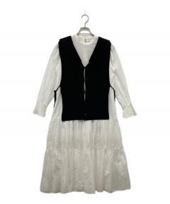中古・古着通販】Ameri (アメリ) 2WAY VEST KNEES LOOK DRESS ブラック