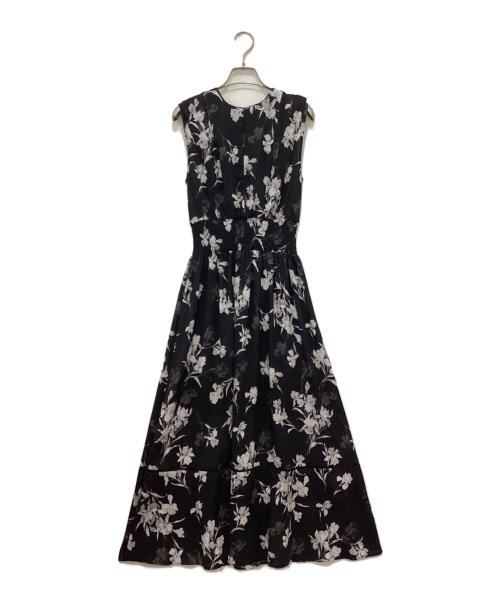 FRAY ID（フレイ アイディー）FRAY ID (フレイ アイディー) ウエストシャーリングフラワープリントワンピース ブラック サイズ:1の古着・服飾アイテム