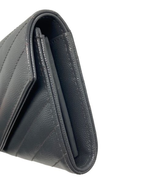 Saint Laurent Paris（サンローランパリ）Saint Laurent Paris (サンローランパリ) ラージフラップウォレット グレーの古着・服飾アイテム