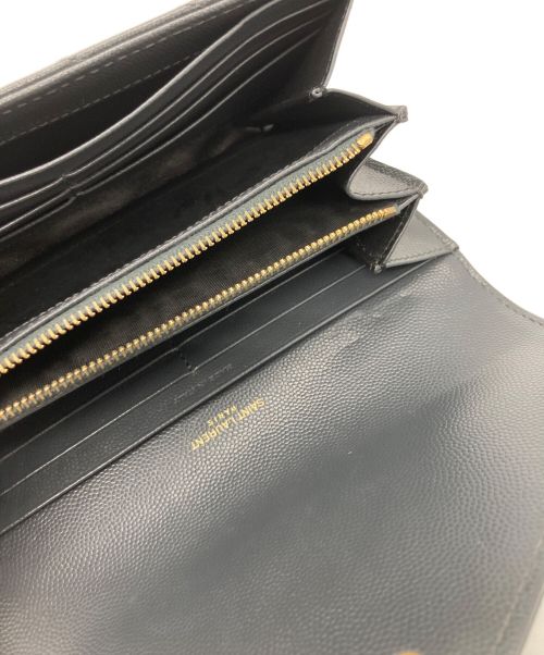 Saint Laurent Paris（サンローランパリ）Saint Laurent Paris (サンローランパリ) ラージフラップウォレット グレーの古着・服飾アイテム