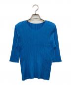 PLEATS PLEASEプリーツプリーズ）の古着「プリーツカットソー」｜ブルー