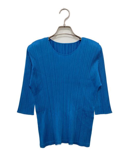 PLEATS PLEASE（プリーツプリーズ）PLEATS PLEASE (プリーツプリーズ) プリーツカットソー ブルー サイズ:3の古着・服飾アイテム