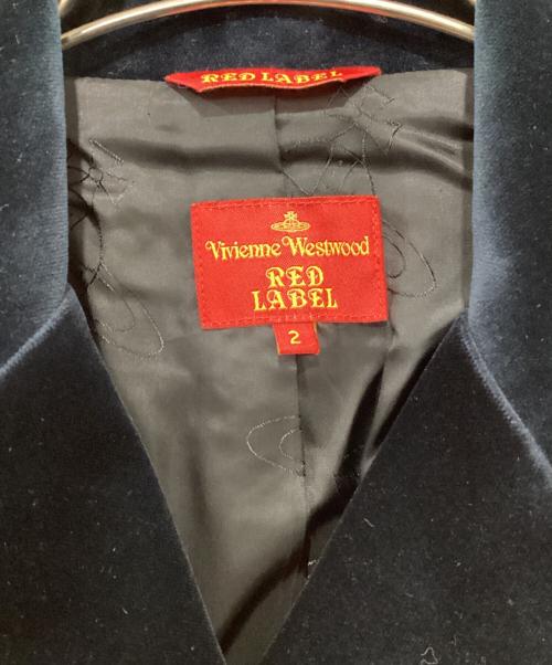 Vivienne Westwood RED LABEL（ヴィヴィアンウエストウッドレッドレーベル）Vivienne Westwood RED LABEL (ヴィヴィアンウエストウッドレッドレーベル) 3Bオーブボタンベロアジャケット ネイビー サイズ:2の古着・服飾アイテム
