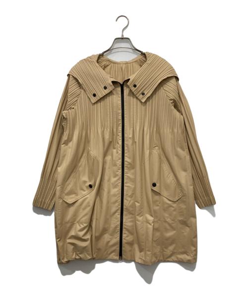 PLEATS PLEASE（プリーツプリーズ）PLEATS PLEASE (プリーツプリーズ) プリーツジップパーカー ブラウン サイズ:3の古着・服飾アイテム