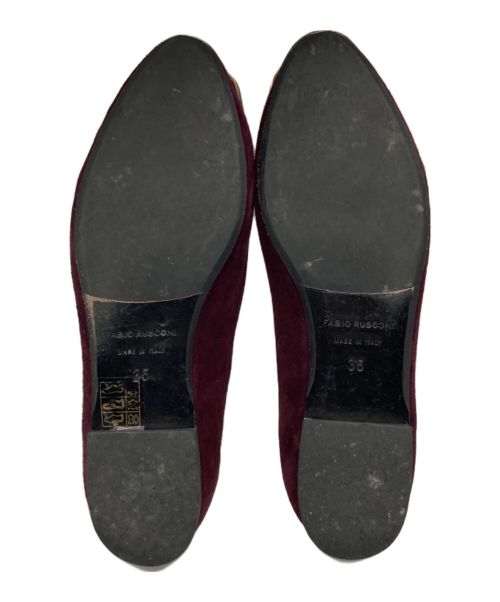 FABIO RUSCONI（ファビオルスコーニ）FABIO RUSCONI (ファビオルスコーニ) フロントバックルスウェードパンプス ボルドー サイズ:35の古着・服飾アイテム