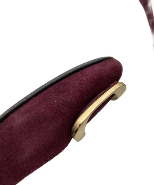 FABIO RUSCONI（ファビオルスコーニ）FABIO RUSCONI (ファビオルスコーニ) フロントバックルスウェードパンプス ボルドー サイズ:35の古着・服飾アイテム