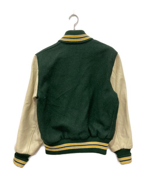 Allion Award（アリオン アワード）Allion Award (アリオン アワード) スタジャン ホワイト×グリーン サイズ:38の古着・服飾アイテム