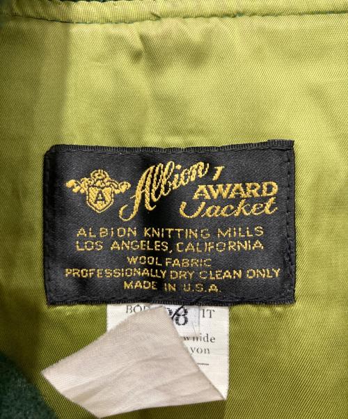 Allion Award（アリオン アワード）Allion Award (アリオン アワード) スタジャン ホワイト×グリーン サイズ:38の古着・服飾アイテム