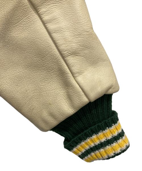 Allion Award（アリオン アワード）Allion Award (アリオン アワード) スタジャン ホワイト×グリーン サイズ:38の古着・服飾アイテム