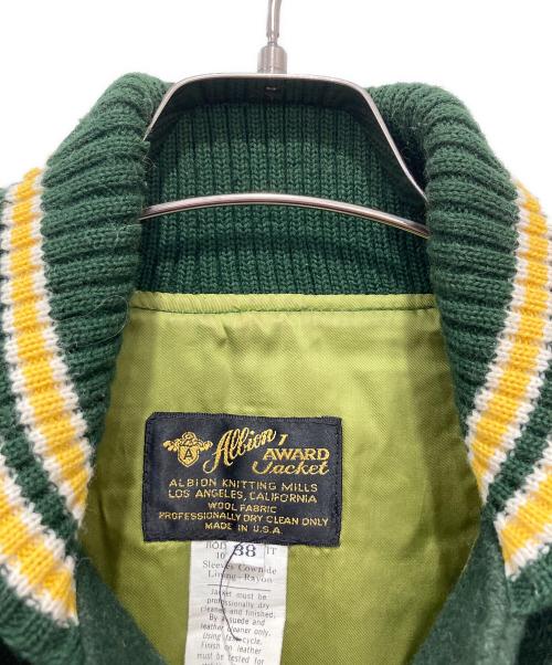 Allion Award（アリオン アワード）Allion Award (アリオン アワード) スタジャン ホワイト×グリーン サイズ:38の古着・服飾アイテム