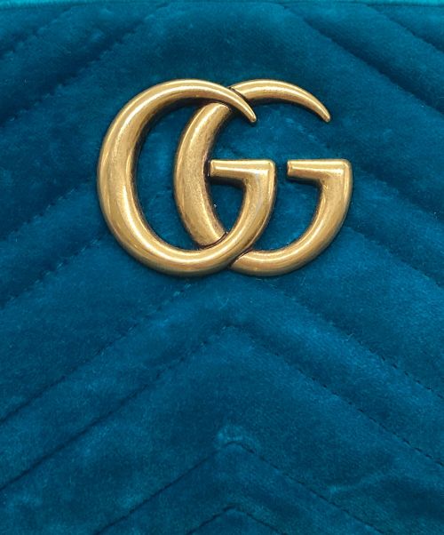 GUCCI（グッチ）GUCCI (グッチ) ベロアショルダーバッグ ターコイズの古着・服飾アイテム
