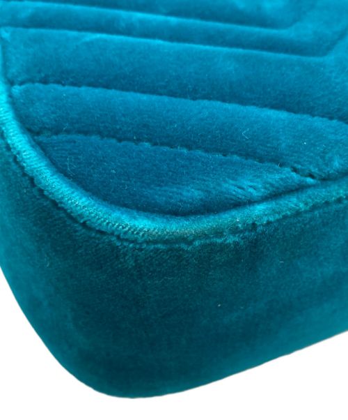 GUCCI（グッチ）GUCCI (グッチ) ベロアショルダーバッグ ターコイズの古着・服飾アイテム