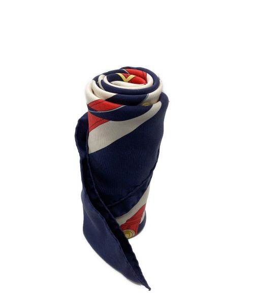 HERMES（エルメス）HERMES (エルメス) シルクスカーフ ネイビーの古着・服飾アイテム