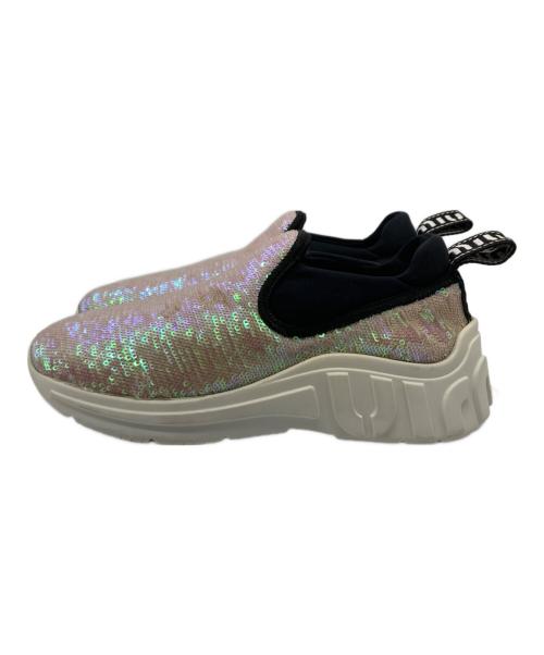 MIU MIU（ミュウミュウ）MIU MIU (ミュウミュウ) グリッター ローカットスニーカー ピンク サイズ:35の古着・服飾アイテム