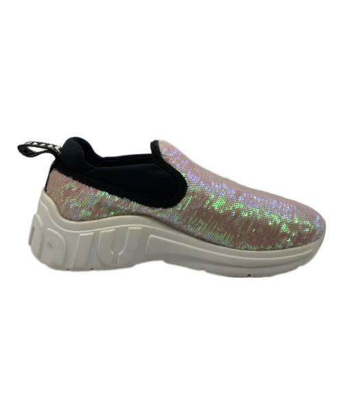 MIU MIU（ミュウミュウ）MIU MIU (ミュウミュウ) グリッター ローカットスニーカー ピンク サイズ:35の古着・服飾アイテム