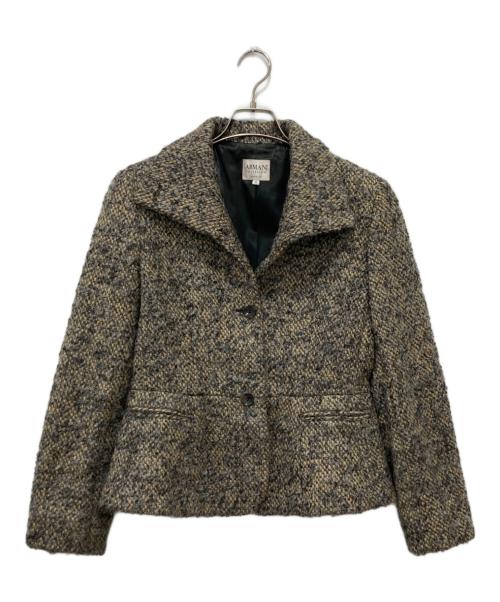 ARMANI COLLEZIONI（アルマーニ コレツィオーニ）ARMANI COLLEZIONI (アルマーニ コレツィオーニ) モヘア混ウールジャケット ベージュ サイズ:42の古着・服飾アイテム