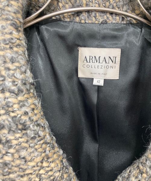 ARMANI COLLEZIONI（アルマーニ コレツィオーニ）ARMANI COLLEZIONI (アルマーニ コレツィオーニ) モヘア混ウールジャケット ベージュ サイズ:42の古着・服飾アイテム