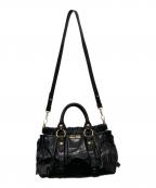 MIU MIUミュウミュウ）の古着「ギャザー2WAYショルダーバッグ」｜ブラック