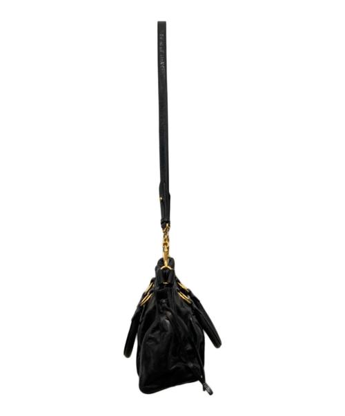 MIU MIU（ミュウミュウ）MIU MIU (ミュウミュウ) ギャザー2WAYショルダーバッグ ブラックの古着・服飾アイテム