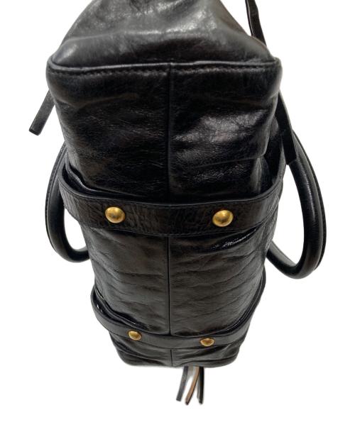 MIU MIU（ミュウミュウ）MIU MIU (ミュウミュウ) ギャザー2WAYショルダーバッグ ブラックの古着・服飾アイテム