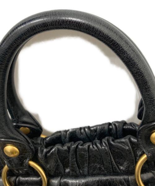 MIU MIU（ミュウミュウ）MIU MIU (ミュウミュウ) ギャザー2WAYショルダーバッグ ブラックの古着・服飾アイテム