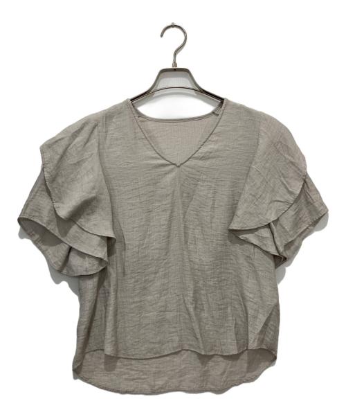 Noble（ノーブル）Noble (ノーブル) ファジーリネンラッフルブラウス ベージュ サイズ:-の古着・服飾アイテム