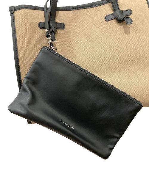 GIANNI CHIARINI（ジャンニ キアリーニ）GIANNI CHIARINI (ジャンニ キアリーニ) ボックストートバッグ ベージュの古着・服飾アイテム