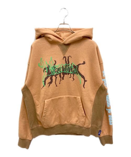 WANNA（ワナ）WANNA (ワナ) プリントパーカー オレンジ サイズ:Mの古着・服飾アイテム