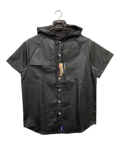 WANNA（ワナ）WANNA (ワナ) フェイクレザーフーディ―シャツ ブラック サイズ:1の古着・服飾アイテム