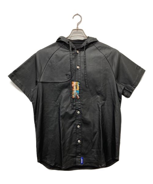 WANNA（ワナ）WANNA (ワナ) フェイクレザーフーディシャツ ブラック サイズ:1の古着・服飾アイテム