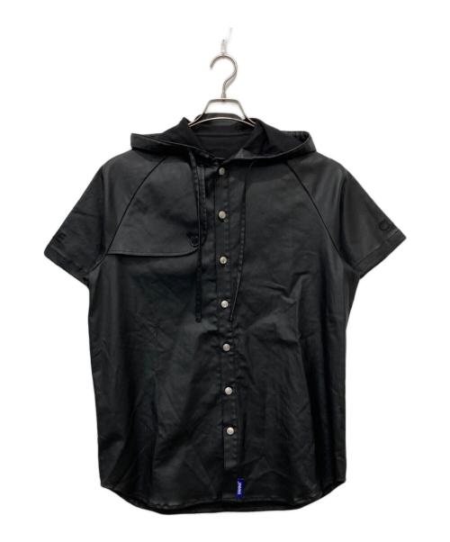 WANNA（ワナ）WANNA (ワナ) フェイクレザーフーディシャツ ブラック サイズ:1の古着・服飾アイテム