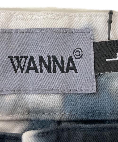 WANNA（ワナ）WANNA (ワナ) カーゴパンツ ホワイト×ブラック サイズ:Lの古着・服飾アイテム