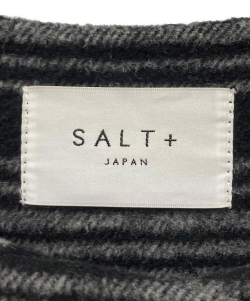 SALT+JAPAN（ソルトプラスジャパン）SALT+JAPAN (ソルトプラスジャパン) ノーカラーチェックジャケット ブラック サイズ:38の古着・服飾アイテム