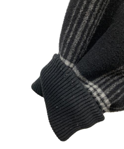 SALT+JAPAN（ソルトプラスジャパン）SALT+JAPAN (ソルトプラスジャパン) ノーカラーチェックジャケット ブラック サイズ:38の古着・服飾アイテム