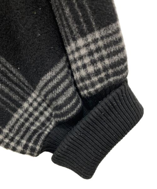 SALT+JAPAN（ソルトプラスジャパン）SALT+JAPAN (ソルトプラスジャパン) ノーカラーチェックジャケット ブラック サイズ:38の古着・服飾アイテム