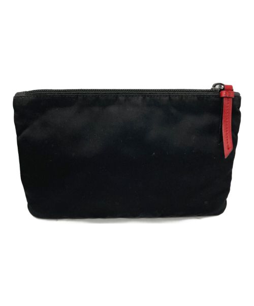 PRADA（プラダ）PRADA (プラダ) メタルパーツ付きナイロンポーチ ブラックの古着・服飾アイテム