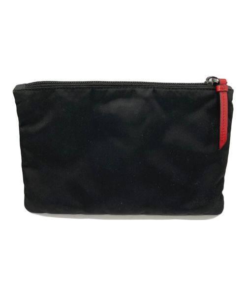 PRADA（プラダ）PRADA (プラダ) メタル付きナイロンポーチ ブラックの古着・服飾アイテム