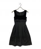 FOXEY NEWYORKフォクシーニューヨーク）の古着「ベロア切替ワンピース」｜ブラック