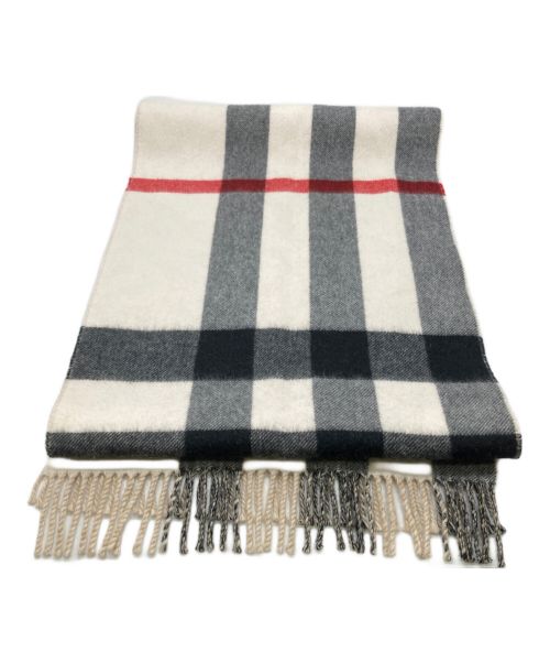 BURBERRY（バーバリー）BURBERRY (バーバリー) カシミヤマフラー ベージュ×ブラックの古着・服飾アイテム