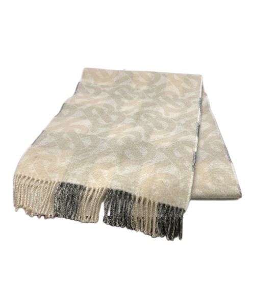 BURBERRY（バーバリー）BURBERRY (バーバリー) カシミヤマフラー ベージュ×ブラックの古着・服飾アイテム