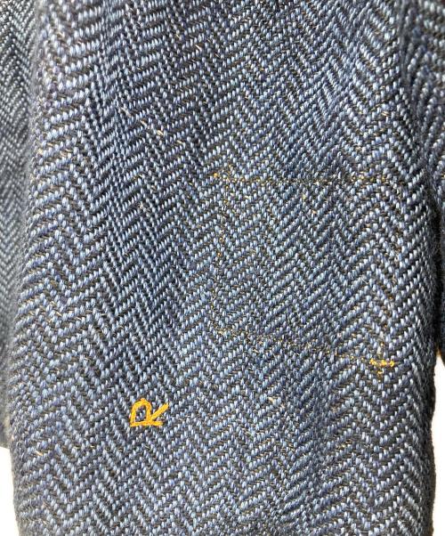 45R（フォーティファイブ・アール）45R (フォーティファイブ・アール) 綿麻ヘリンボンツイードの四角ジャケット ネイビー サイズ:2の古着・服飾アイテム