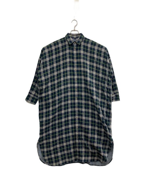 45R（フォーティファイブ・アール）45R (フォーティーファイブアール) 二重織のビッグシャツドレス グリーン サイズ:-の古着・服飾アイテム