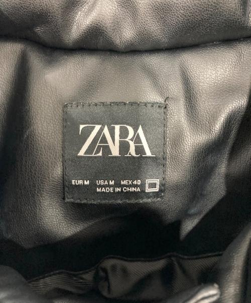 ZARA（ザラ）ZARA (ザラ) フェイクレザーパフジャケット ブラック サイズ:Ｍの古着・服飾アイテム