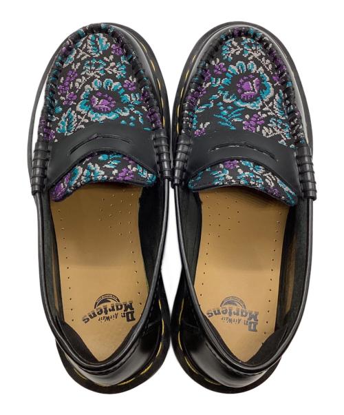 Dr.Martens（ドクターマーチン）Dr.Martens (ドクターマーチン) PENTON FLORAL JACQUARD LOAFERS ブラック サイズ:UK4の古着・服飾アイテム