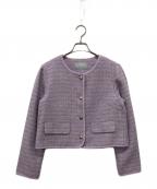 JILL BY JILLSTUARTジル バイ ジルスチュアート）の古着「モールツイードブローチ付きジャケット」｜パープル
