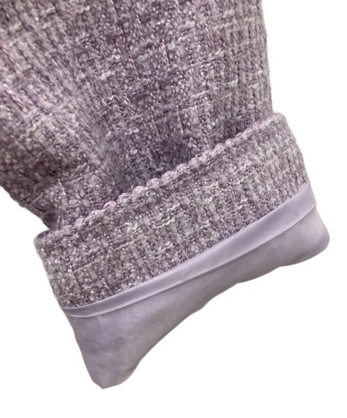 JILL BY JILLSTUART（ジル バイ ジルスチュアート）JILL BY JILLSTUART (ジル バイ ジルスチュアート) モールツイードブローチ付きジャケット パープル サイズ:Mの古着・服飾アイテム