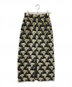 RAY BEAMSレイ ビームス）の古着「バックスリットパイルジャガードタイトスカート」｜ホワイト×ブラック