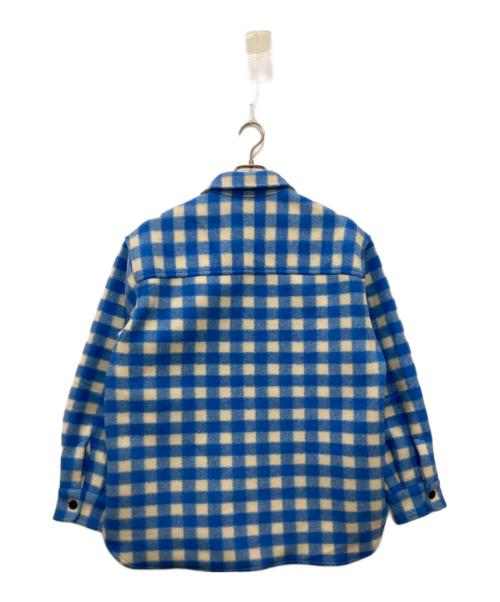 BEAUTY&YOUTH（ビューティーアンドユース）BEAUTY&YOUTH (ビューティーアンドユース) フリース メルトン チェック CPOシャツ ジャケット ブルー×ホワイト サイズ:Lの古着・服飾アイテム