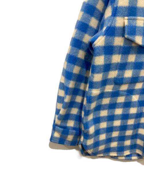 BEAUTY&YOUTH（ビューティーアンドユース）BEAUTY&YOUTH (ビューティーアンドユース) フリース メルトン チェック CPOシャツ ジャケット ブルー×ホワイト サイズ:Lの古着・服飾アイテム