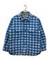 BEAUTY&YOUTH（ビューティーアンドユース）の古着「フリース メルトン チェック CPOシャツ ジャケット」｜ブルー×ホワイト